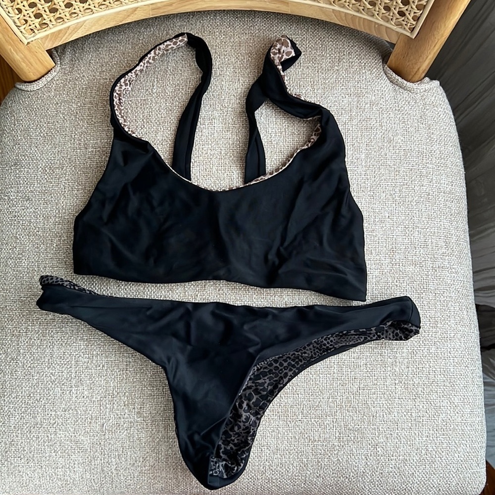 Acacia swimwear black swim top